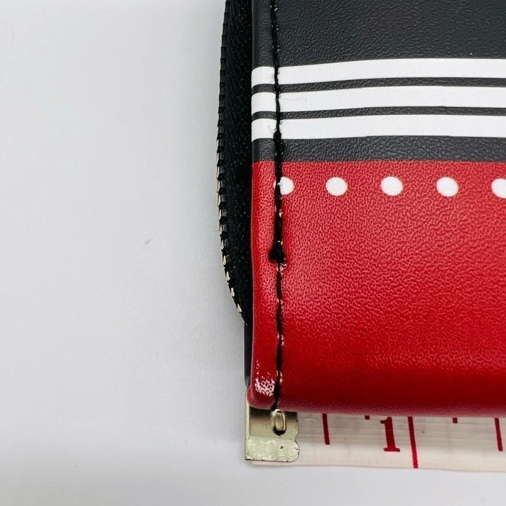 BETTY BOOP ZIP AROUND WRISTLET BLACK, RED AND GOLD HARDWARE